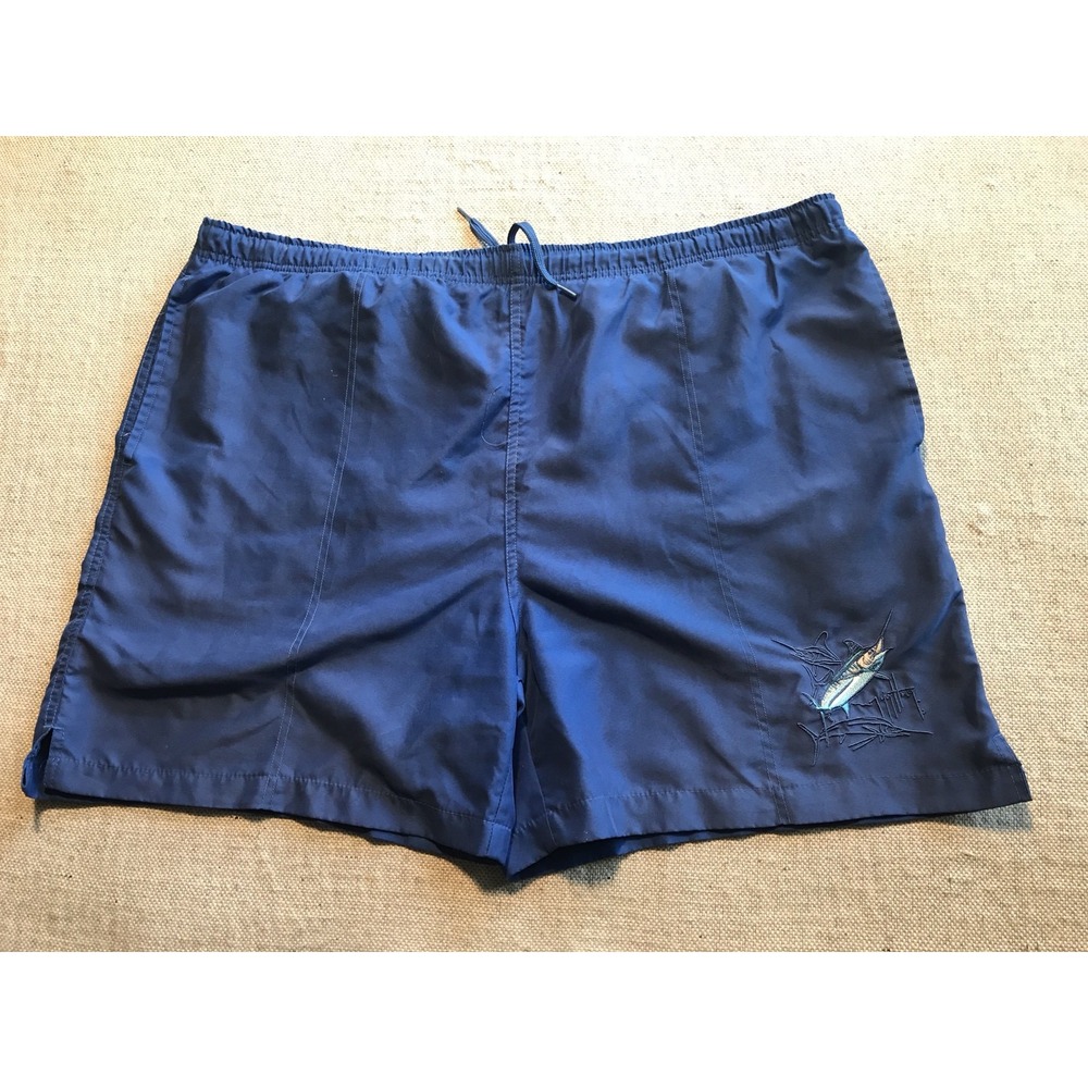 Guy Harvey Men's Swim Shorts Blue Extra Large AFTCO Board Bluewater #574